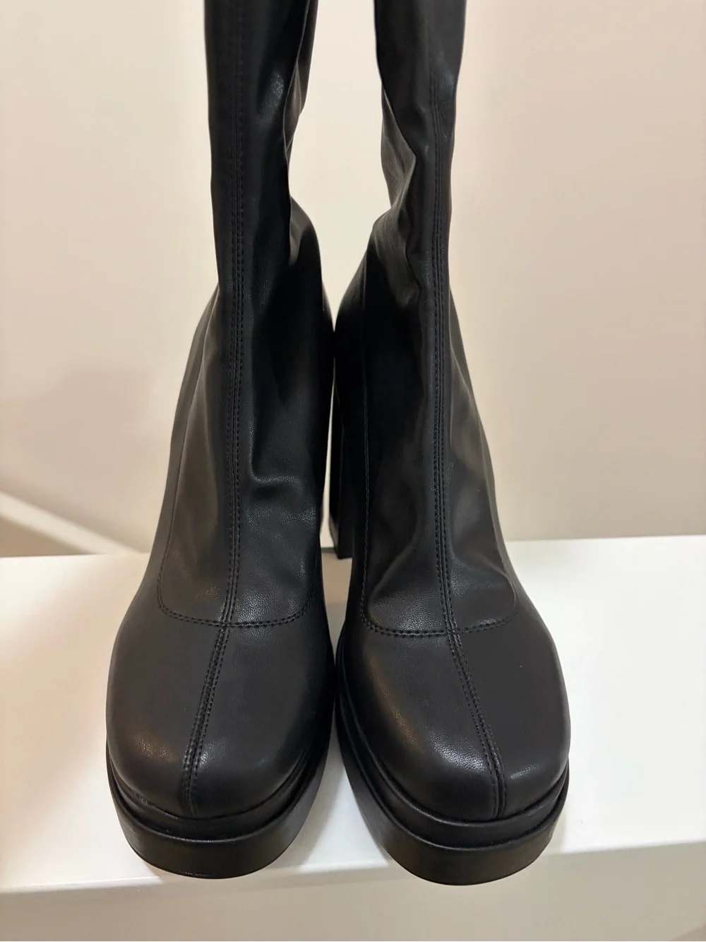 Steve Madden Black Ella Platform Knee High Boots